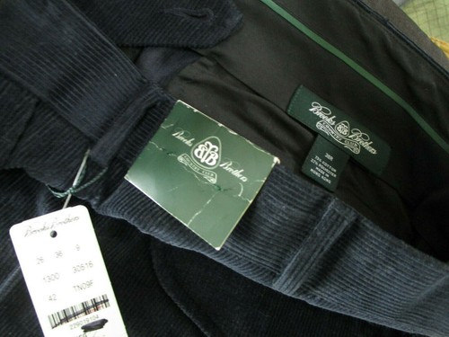 Brooks Brothers Country Club Mens Black Front Corduroy Pants 38R NWT - Picture 3 of 3