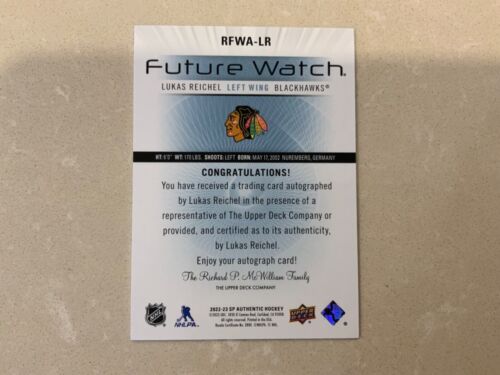 2022-23 - SP Authentic - Future Watch Retro Auto - Lukas Reichel - 004/199 - Picture 4 of 6