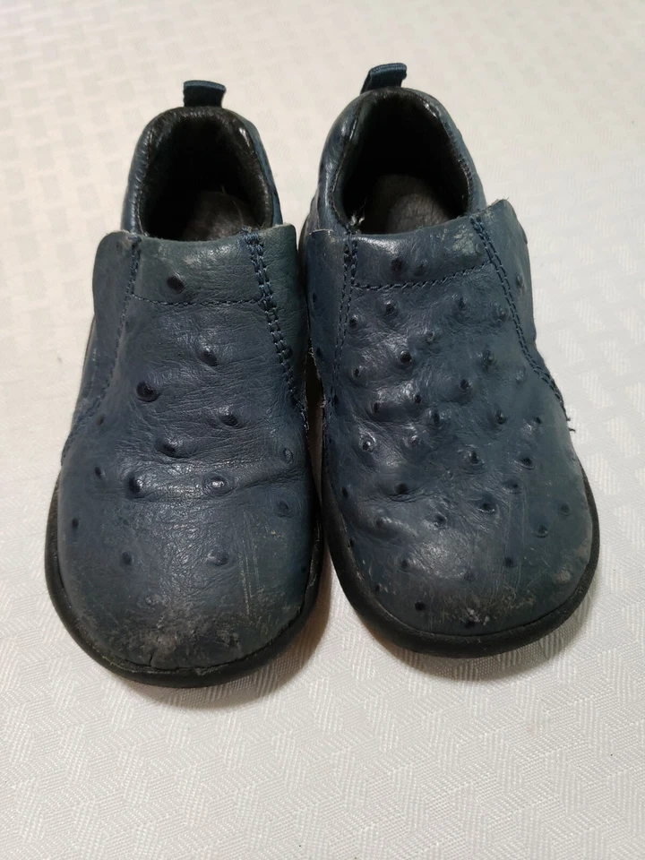 ROPER INFANTS NAVY BLUE OSTRICH LEATHER SLIP ON SHOES SIZE 5 - Image 2 of 4