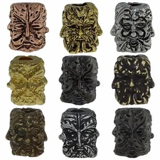 Green Man Paracord/Leather Lanyard Bead Several Finishes by Schmuckatelli Co