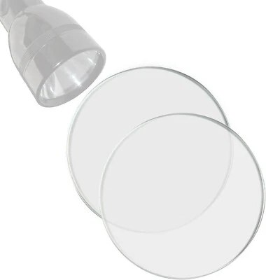 HQRP 2x Glas Linse für Maglite C Oder D Zelle Taschenlampen 52 × 2 MM, Gehärtetes