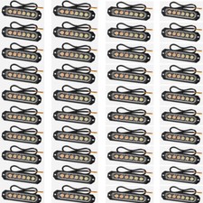 40x 6-led Amberwhite Side Marker Flash Strobe Light Bar Kit Tow Truck