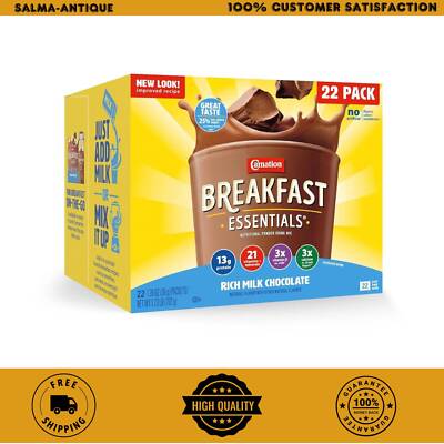 Carnation Instant Breakfast Powder Drink Mix, Rich Milk Chocolate, Box of 22