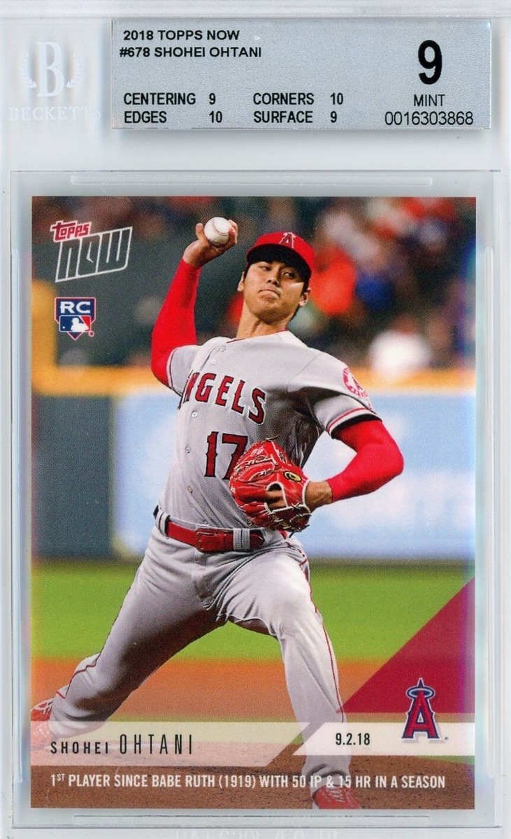 2018 TOPPS NOW MLB #678 SHOHEI OHTANI RC - BGS MINT 9.5 w/two 10's
