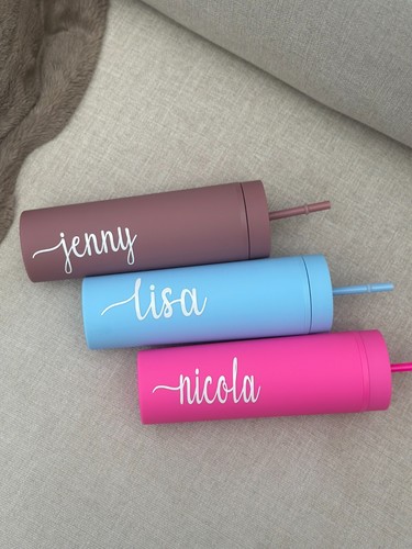 Personalised Cold Cup With Straw & Lid 16oz Skinny Tumbler Cup | Gifts For All - Picture 5 of 7