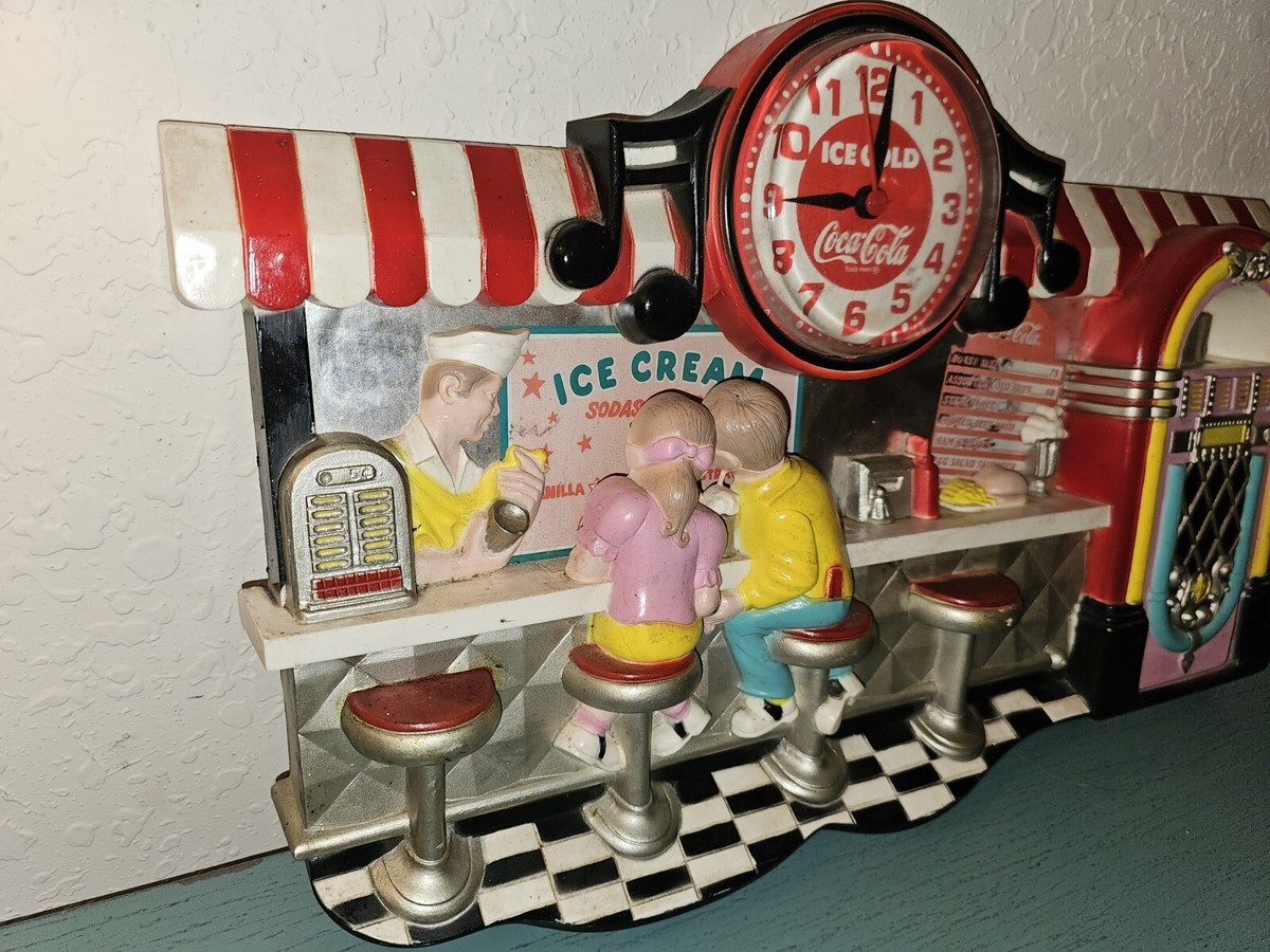 Vintage Coca Cola 50's Ice Cream Parlour Wall Clock-Complete | eBay