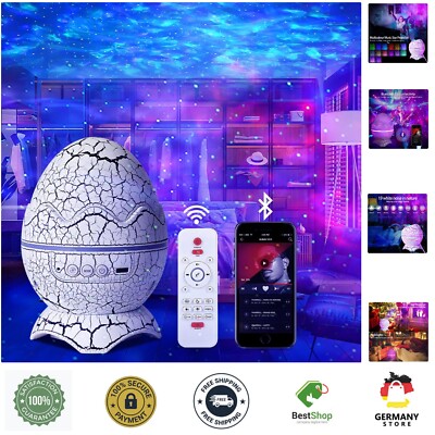 Galaxy Star Projector Night Light with Music and White Noise for Relaxing Sleep