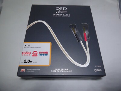 QED QE1460 XT25 PRE-TERMINATED Speaker Cable, 2 Meters (6.5 Feet), 1 PAIR