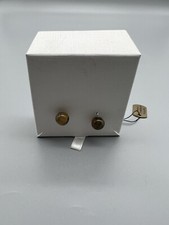 Necklace/Earring Set Gold/Brown Bead Silver Tone Chain