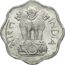 #439663 M&uuml;nze, INDIA-REPUBLIC, 2 Paise, 1975, SS, Aluminium, KM:13.6