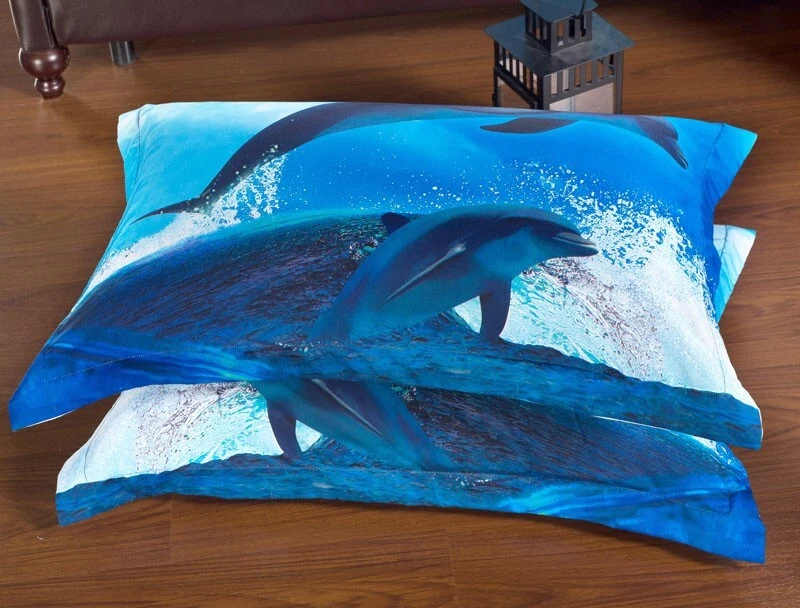 6 piezas. Juego de funda nórdica completa de polialgodón en azul y blanco para edredón Foto 3 de 4