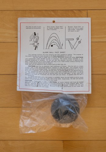 1965 WHAM-O SUPER BALL, ZECTRON, NEW in Package, Berwick British edition Black - Picture 2 of 2