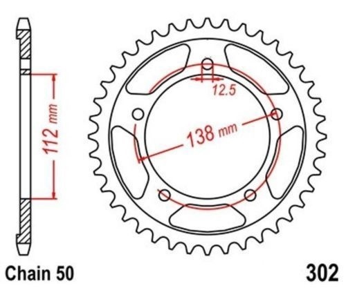 Roue à chaîne 43 dents pas 530 moto routière Honda CB 1300 2005 acier