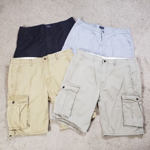 Lot Of 4 Levi's Men's Cargo Shorts Size 36 Black Tan Beige Gray Baggy Y2K
