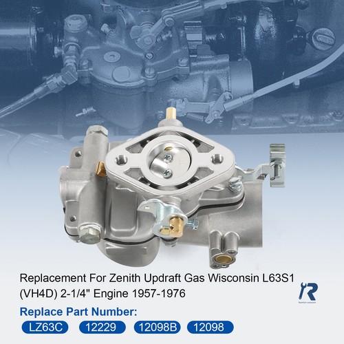 Carburetor fit for Gas Wisconsin L63s1 (vh4d) 2-1/4" Mount 1957-1976 LZ63C 12229 - Picture 2 of 16