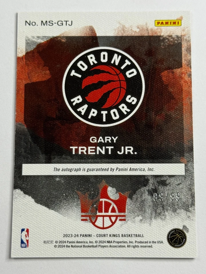 2023-24 Panini Court Kings - Master Strokes Gary Trent Jr. #MS-GTJ /99 (AU) - Image 2 of 2