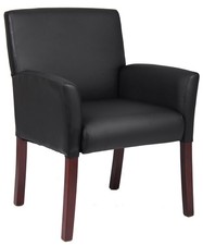 Boss Box Arm guest, accent or dining chair W/Mahogany Finish MODEL  B619