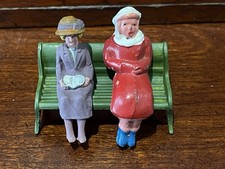 Vintage Barclay Metal / Lead Figurines Ladies Sitting on a Bench