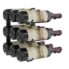 VintageView W Series Wine Rack, Triple Depth Metal, 9 Bottles Satin Black WS13-K