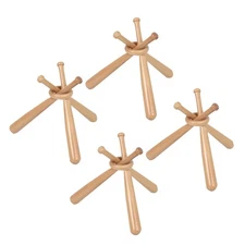 4 Set Wooden Baseball Stand Display Holder Softball Stand Display Baseball8121