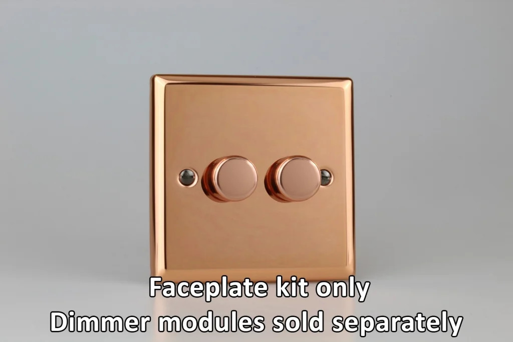 Dimmer Copper Matrix Faceplate Kit Urban Polished 2-Gang Varilight WY2.CU