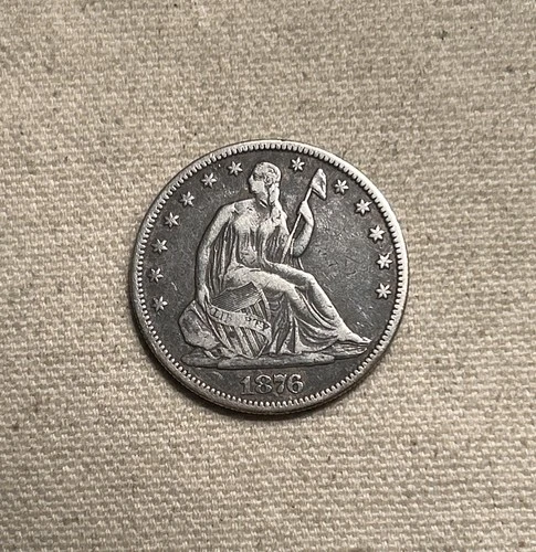 1876 Liberty Seated Silver Half Dollar VF Uncertified PJ
