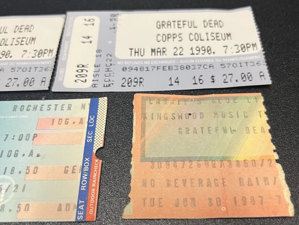 Grateful Dead Ticket Stubs, March 22 1990 Copps / Silver Stadium Rochester 1988 - Image 3 of 4