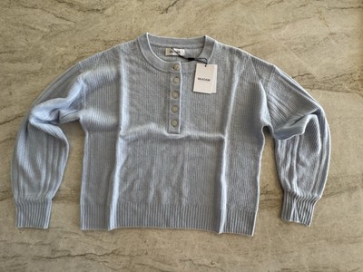 Naadam Lightweight Cashmere Ribbed Sweater Sky Blue Size S BNWT
