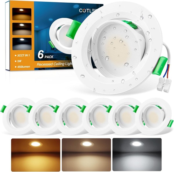 LED Einbaustrahler 230V Flach,5W 450LM LED Spot Warmweiß Neutralweiß Kaltweiß De-image