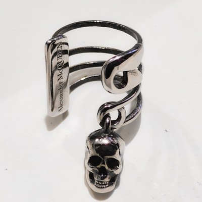 Alexander McQueen Skull and Safety Pin Ear Cuff Sarah Burton Era FW17