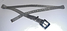 Metal Mesh Silver Tone Chain Link Belt 35.5 L x .75 W Y2K Retro 70's 90's