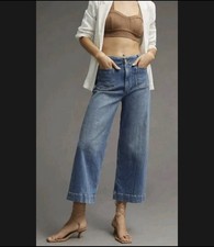 Anthropologie Pilcro The Skipper High-Rise Wide-Leg Jeans Size 31 Boho Med Wash