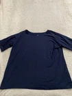 J.Jill Women Short Sleeve Boat Neck T-Shirt Navy Size L
