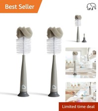 Modern 2-Pack Sponge Bottle Brush for Fast and Safe Baby Bottle Cleaning