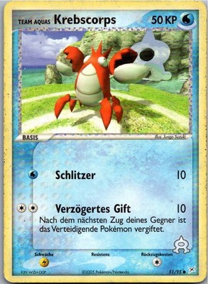 Pokémon Krebscorps 51/95 EX Team Magma vs Team Aqua 2005 Deutsch