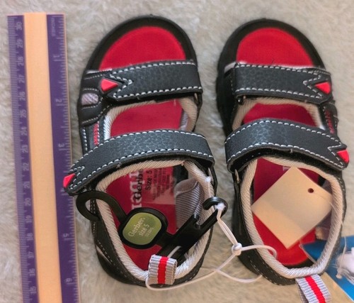 Gerber Sz 5 Sandals New Toddler Black Cushion Strap Beach Water Summer NWT - Picture 7 of 10