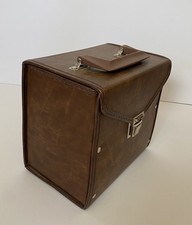 Vintage Brown Faux Leather 45 RPM 7" Carrying Case Record Storage
