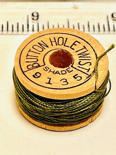 VTG Silk Thread BELDING CORTICELLI Talisman Green Fly Fishing Tying Sewing 9135