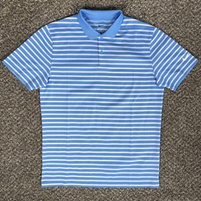 Nike Dri-Fit Victory Stripe Short Sleeve Golf Polo Men's Medium Blue DH0835-412