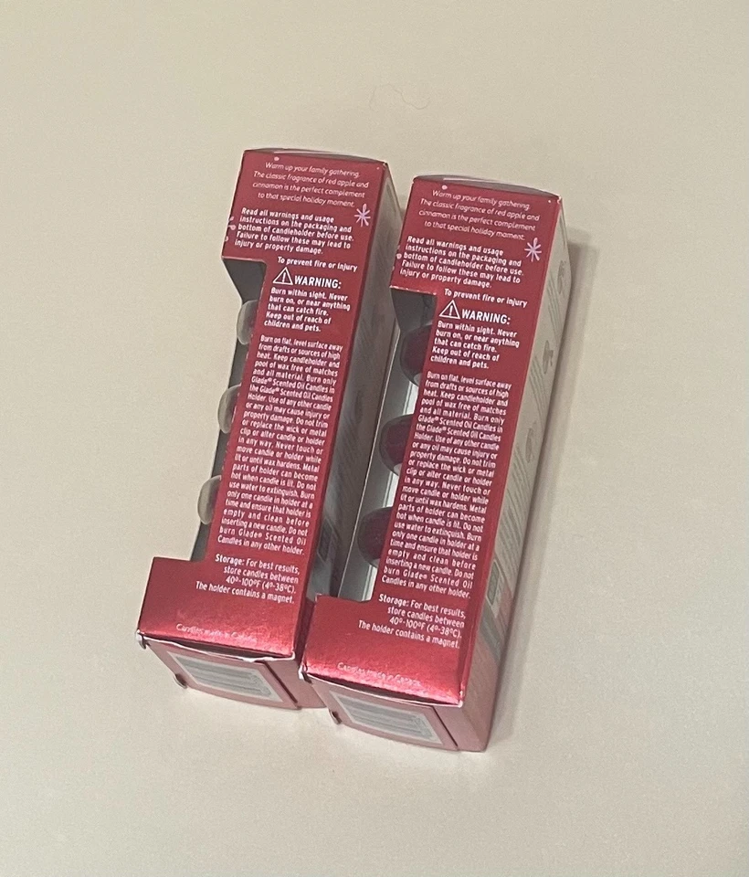 Recargas de velas de aceite perfumado GLADE retiradas 'Apple Cinnamon' en lote de 2 Foto 4 de 4