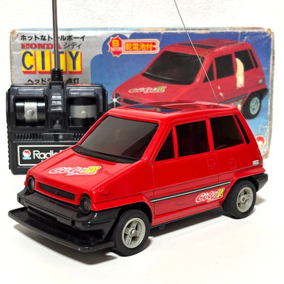 HONDA CITY R/C Car Vintage Japan Red Boxed Radio Control Toy Not Working
