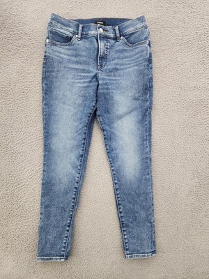 Express Jeans Women 10R Light Wash Blue Skinny Mid Rise Stretch Ankle Zip Hem