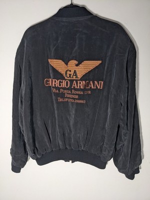 80s 90s giorgio armani ボンバージャケット　レザーma-1 1980s Armani leather MA-1 bomber jacket