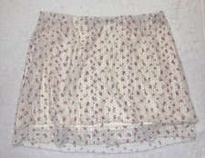 Women  s Full Tilt Mini Skirt, Mesh Double Layer, Floral Design, Size L