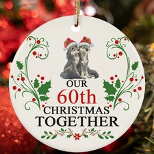 Our 60th Christmas Together Ornament Funny Wolf Couple 60 Year Anniversary Gift