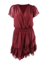 MICHAEL Michael Kors Women's Printed Wrap Dress (XL, Dark Ruby) 196163057255
