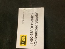 BPA 3/8-inch Galvanized Steel T50 Staples, Divergent Point, 5000Count