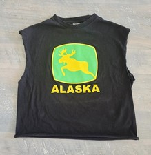 Alaska Cropped John Deere Tank Top Retro Blac...