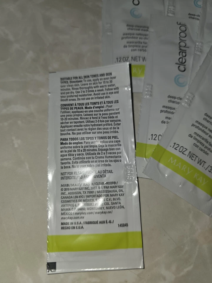 MARY KAY CLEARPROOF DEEP CLEANSING CHARCOAL MASK Lot Of  SAMPLES  .12 Ounce  - Image 2 of 2