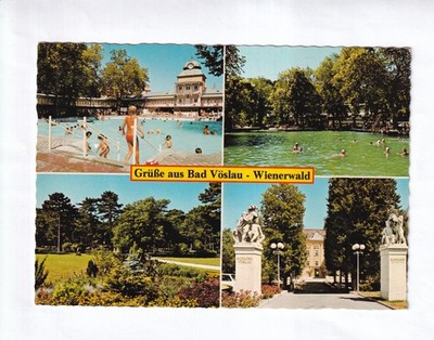 G2071 BAD VÖSLAU Ansichtskarte Niederösterreich Schwimmbad Wienerwald 1977